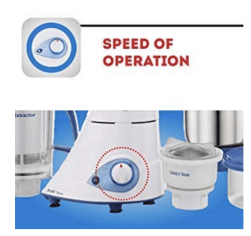 Preethi Blue Leaf Platinum MG 139 mixer grinder, 750 watt, White, 4 jars - Super Extractor juicer Jar & Storage Air-Tight Container, FBT motor with 5yr Warranty & Lifelong Free Service, Standard - Image 2